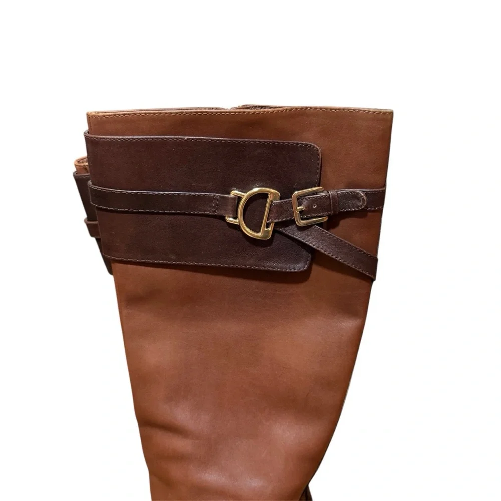 Cole Haan x Nike Air Poppy Tall Women’s Leather Boot Walnut Brown Heel 8 1/2 B - Picture 6 of 8